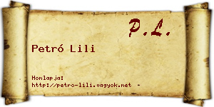 Petró Lili névjegykártya